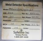 Used- Safeline Model Ve-pw-100/300 Conveyor Mounted Metal Detector