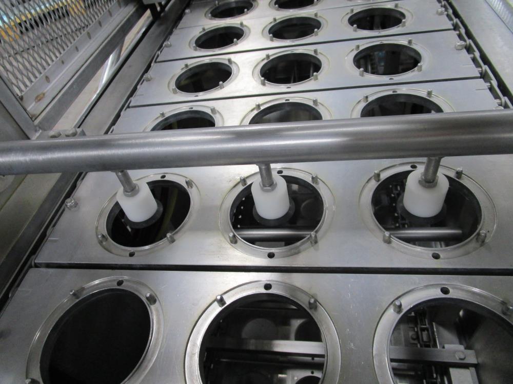 Modern Packaging Inc. 3 Lane Inline Cup Filler. Model SL 1x3 (Incomplete)