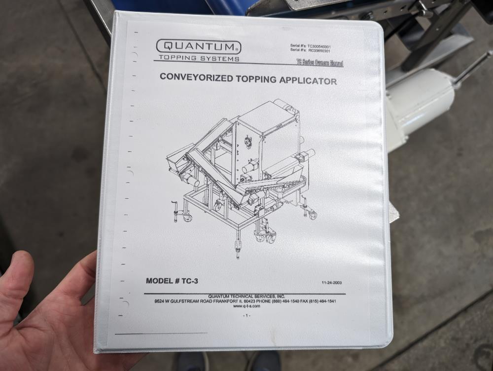 Quantum Conveyorized Topping Applicator with Reclaim Conveyor
