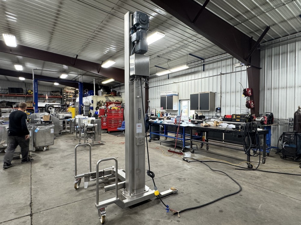 2021 Syspal Stainless Steel Portable Single Column Buggy Lift & Dump