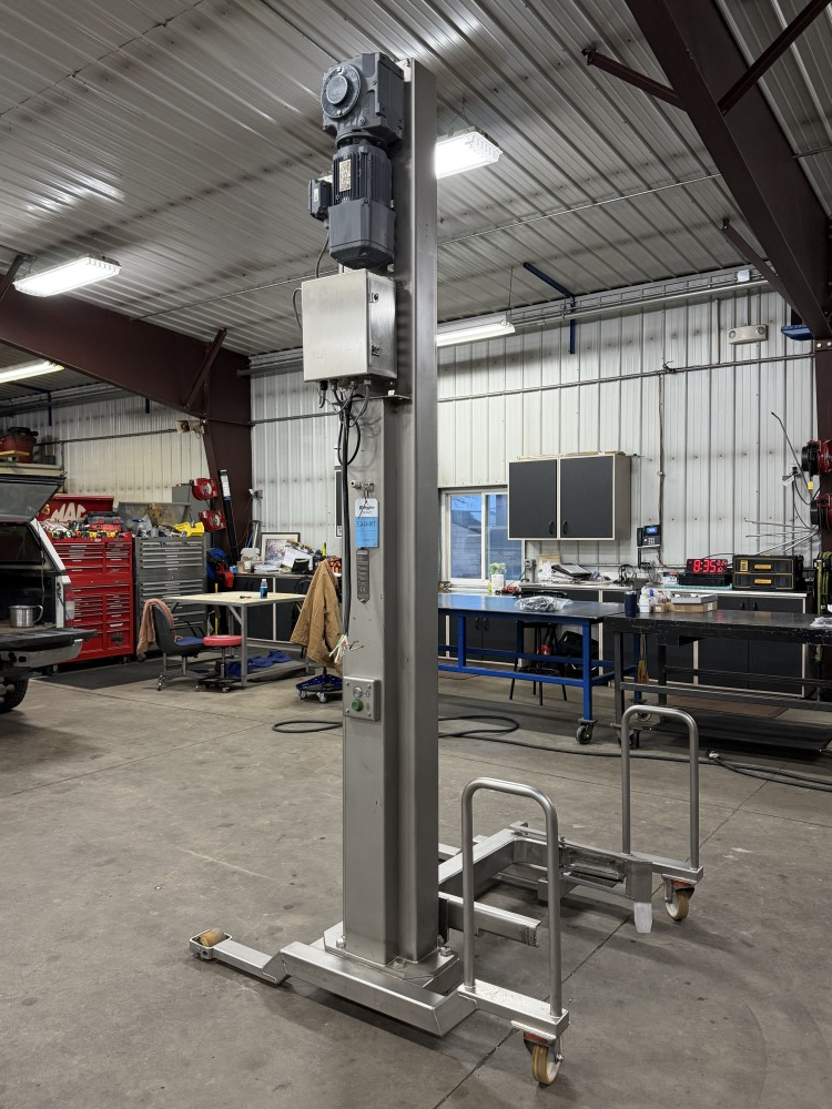 2019 Syspal Stainless Steel Portable Single Column Buggy Lift & Dump